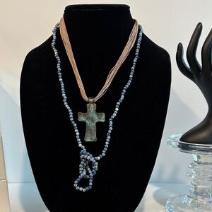 Blue Cross Necklace